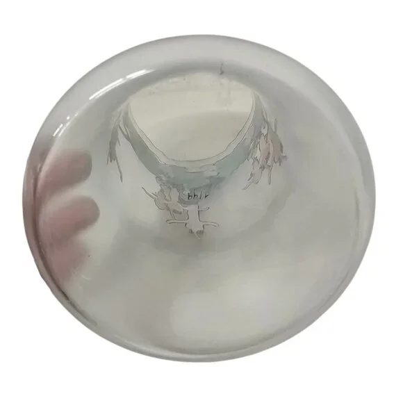 10 Mucha Art Glass Fuchsia Design Satin Glass Canister With Lid